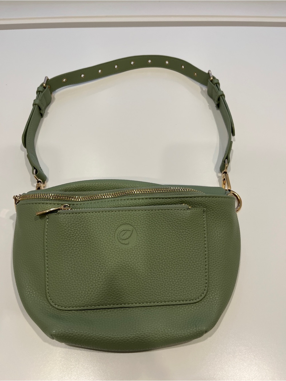 Olive Green Leather Belt Bag